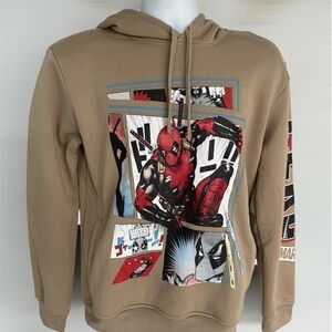 Ecko Unltd. X Marvel Deadpool Adult Hoodie Size M NEW Beige/Tan wolverine 2 NWT